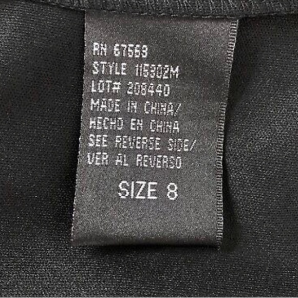 SLNY Sleeveless Beaded Dress Formal Cocktail Holiday Dance Swing Black 8 - Picture 9 of 9